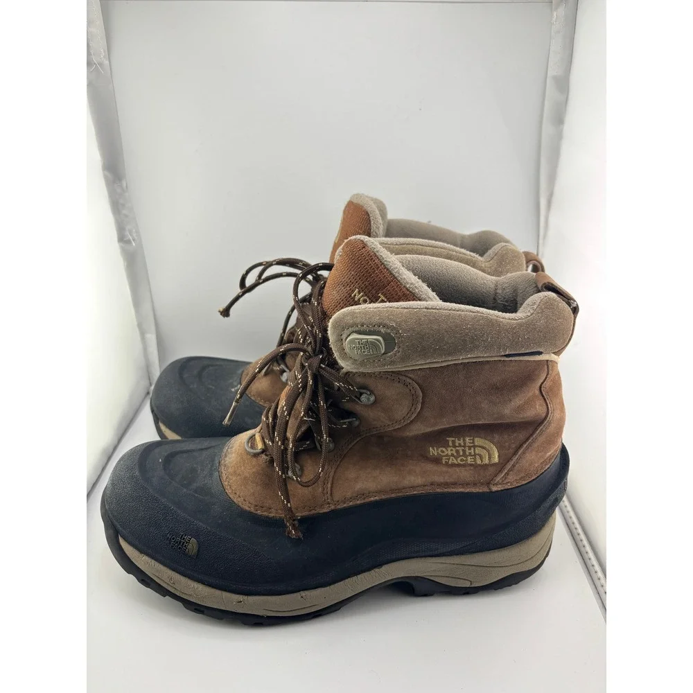 The North Face Mens Waterproof Winter Snow Boots Brown Suede Size 11 N-3343
